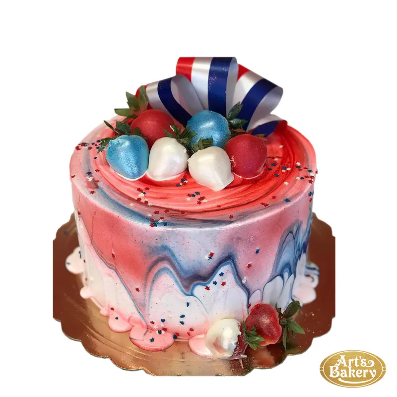 Melted Red White and Blue America Themed Cake 22