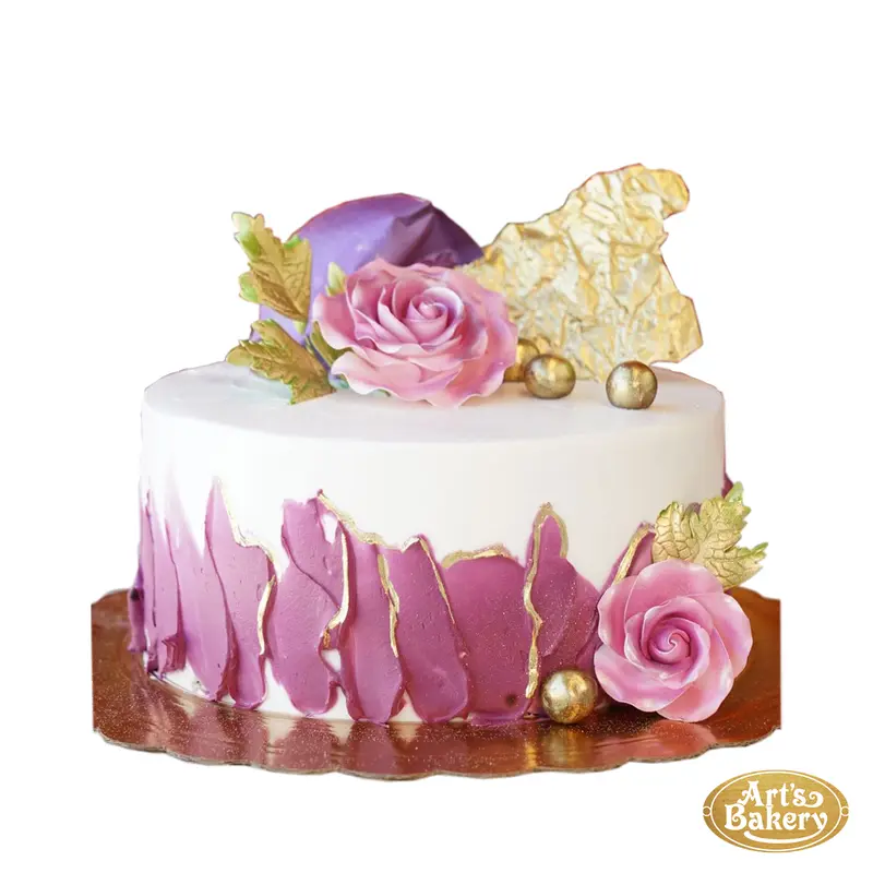 Pink Design with Flowers Cake 118