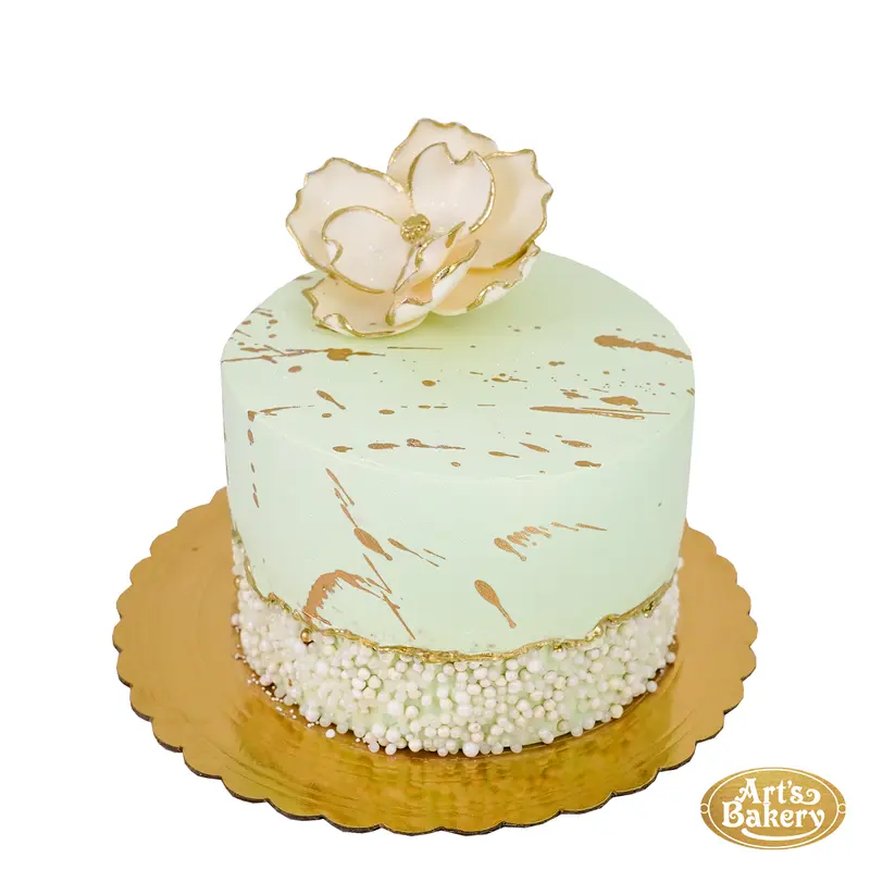 Splattered Design Beads and Flower Cake