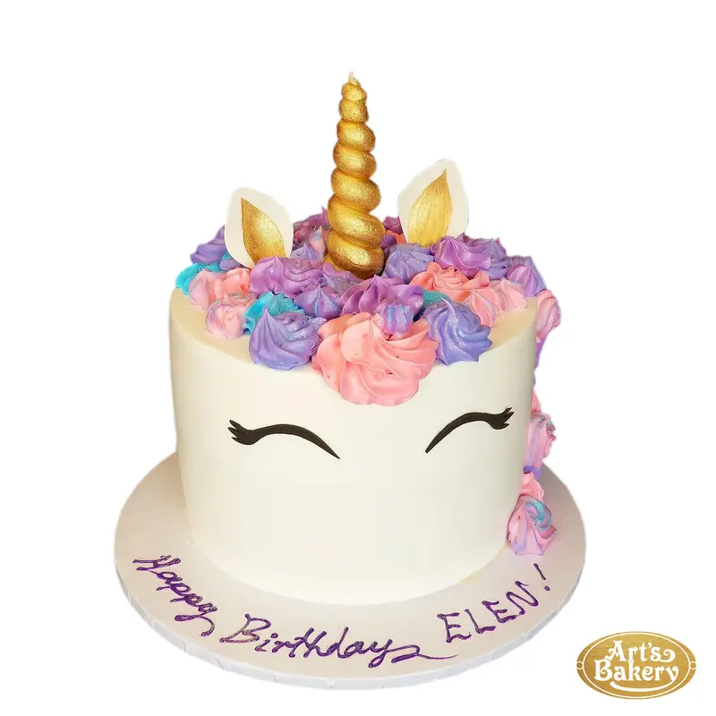 Unicorn with Multi-Color Frosting as Hair Cake 12
