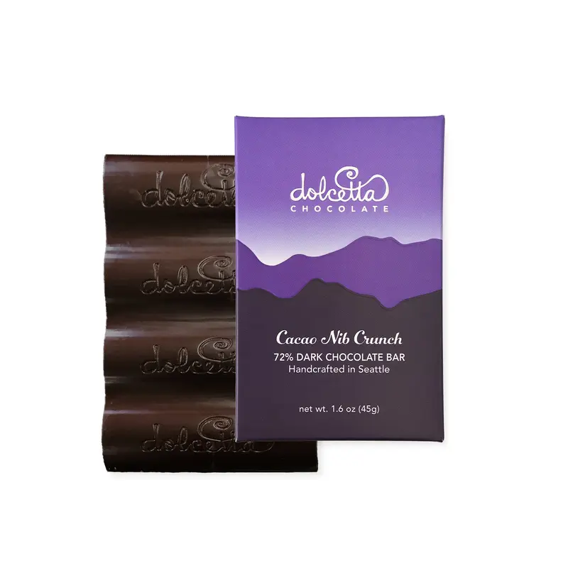 72% Dark Chocolate Cacao Nib Bar