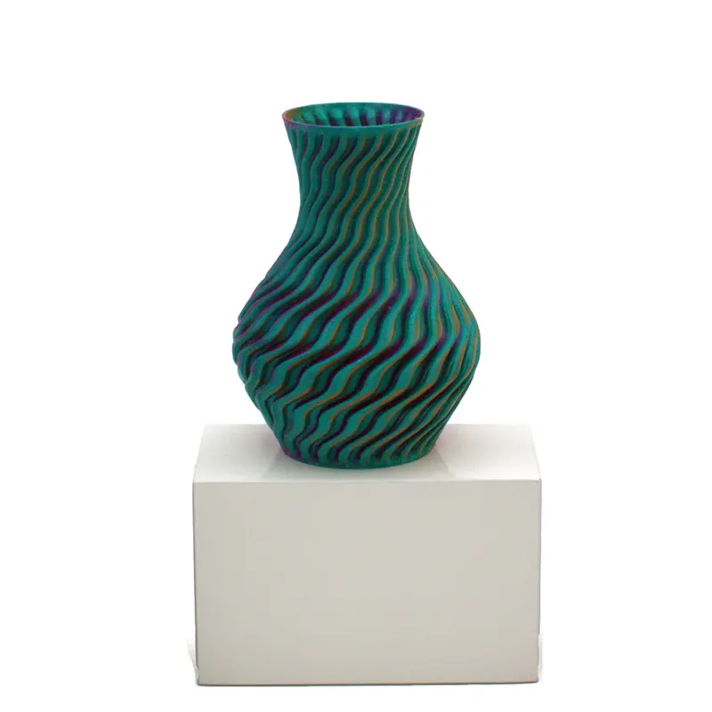 *Dragon Vase Teal Burnt Orange Purple 3 inch