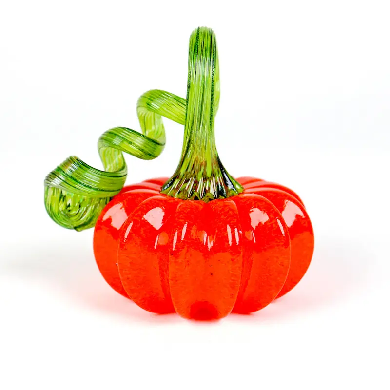 *Holiday Orange Blown Glass Pumpkin