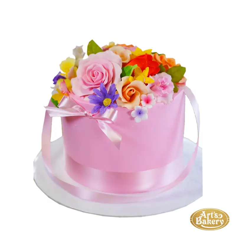 Pink Lace Flower Cake 84