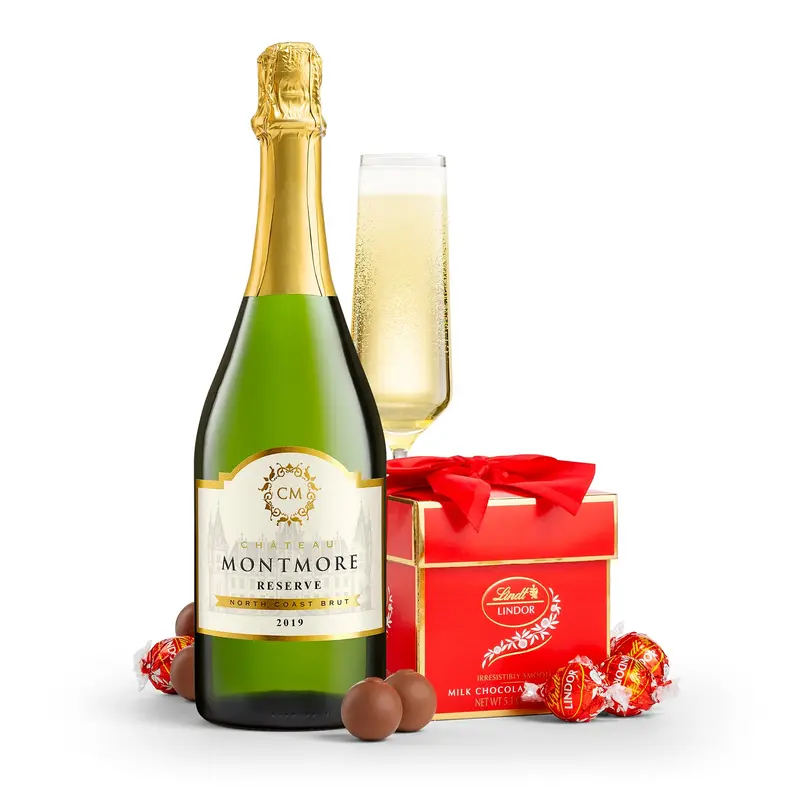 Classic LINDOR Truffle Box with Chateau Montmore Sparkling Blanc De Blanc