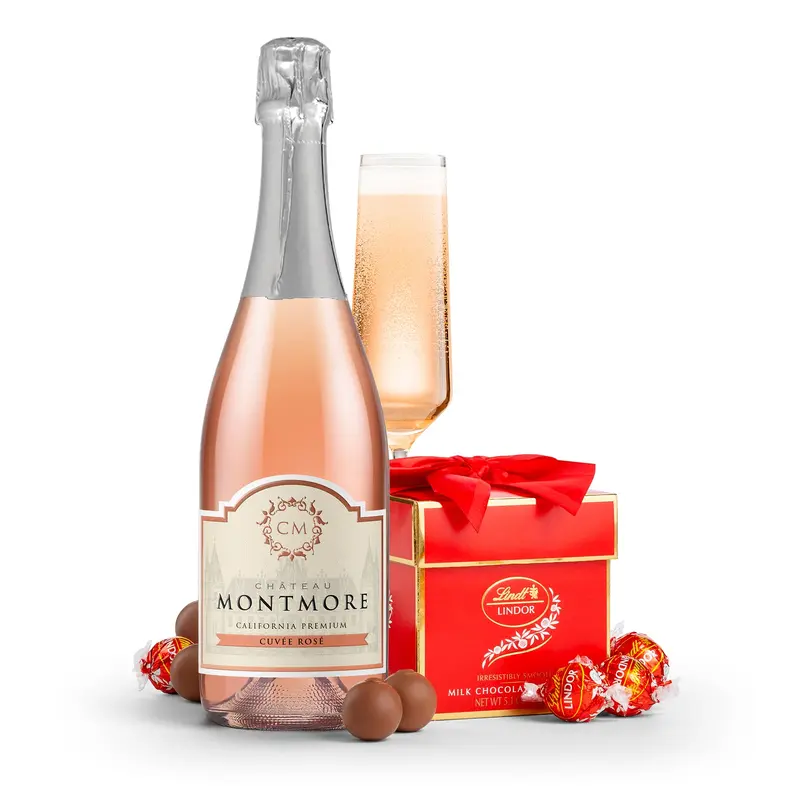Classic LINDOR Truffle Box with Chateau Montmore Sparkling Cuve Ros