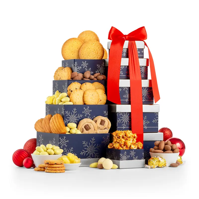 Winter Greetings Cookie Tower