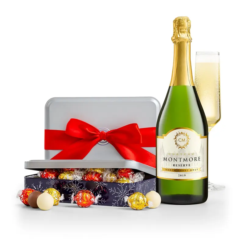 Winter Wonderland Truffle Tin with Chateau Montmore Sparkling Blanc De Blanc