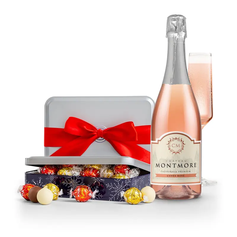 Winter Wonderland Truffle Tin with Chateau Montmore Sparkling Cuve Ros