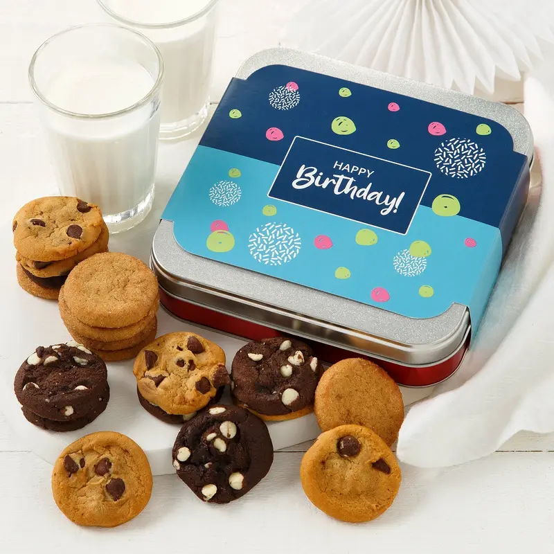 18 Nibblers Bite-Sized Cookies Birthday Sampler Tin