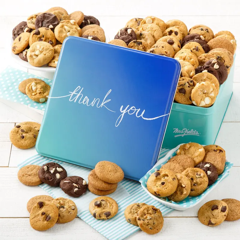 72 Nibblers Bite-Sized Cookies Thank You Tin