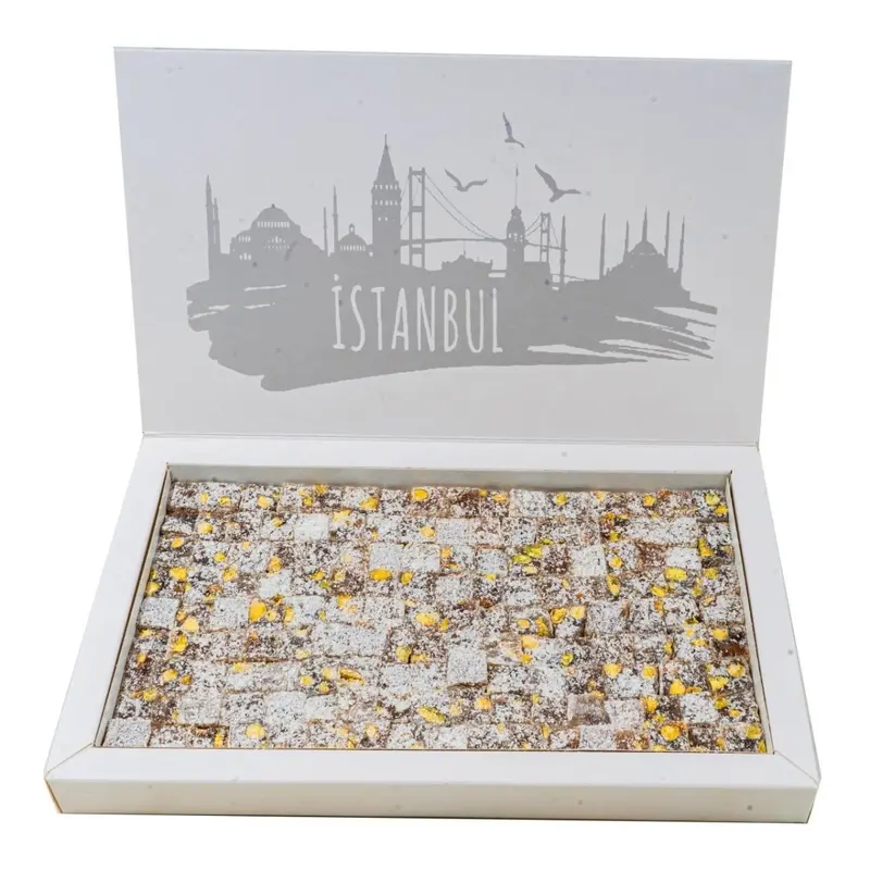 Tatbak | Large Cut Turkish Delight with Pistachio and Coconut