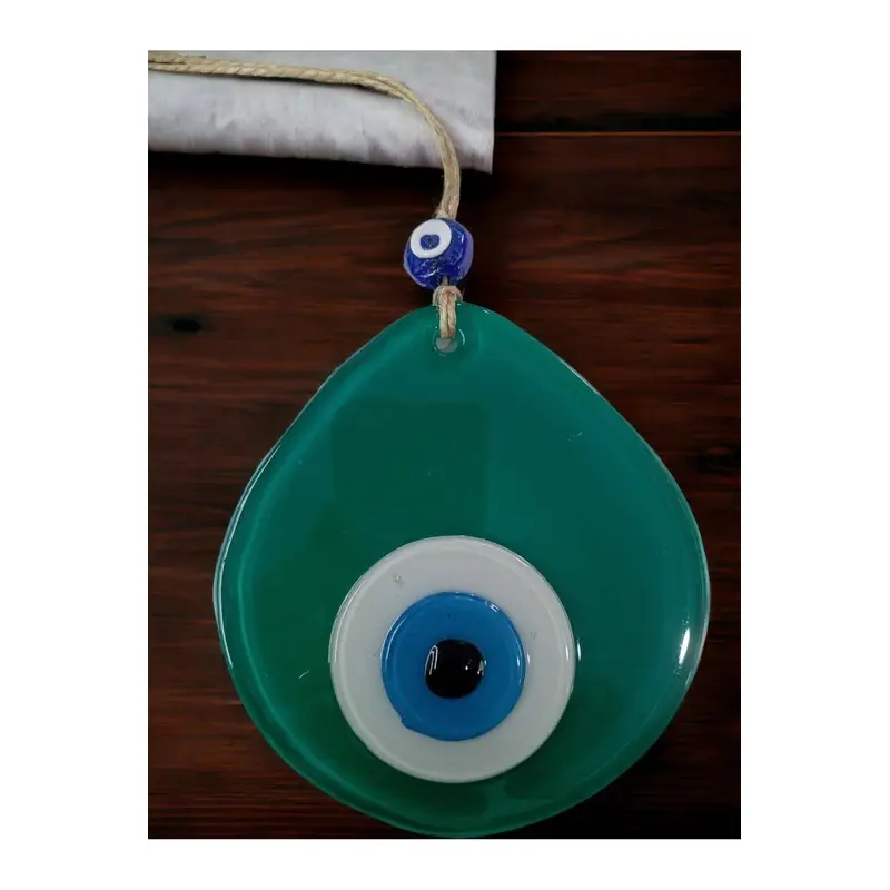 Blue Nazar Beaded Green Color Drop Pattern Handmade Wall Ornament