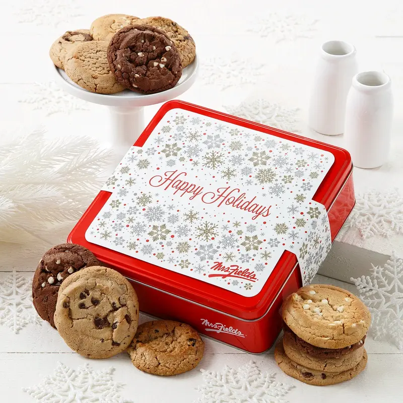 Happy Holidays Dozen Original Cookie Tin
