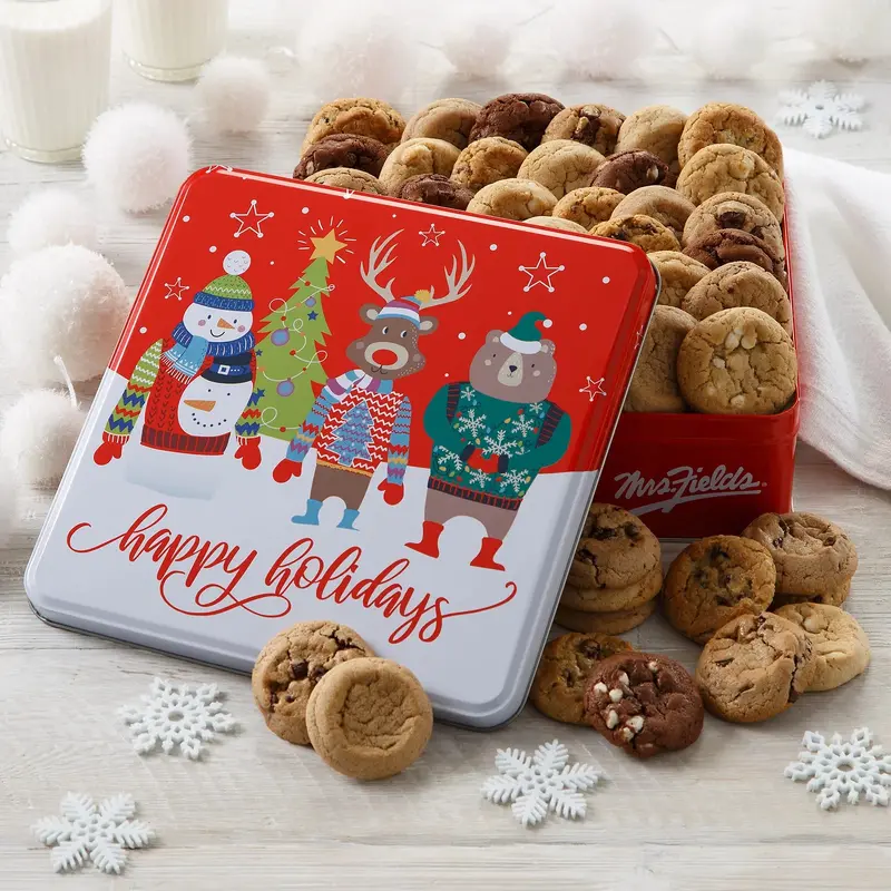 Holiday Carolers 48 Nibblers Bite-Sized Cookies Tin