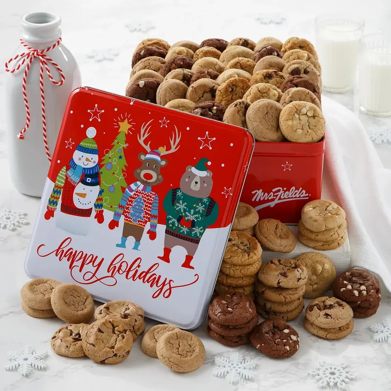Holiday Carolers 72 Nibblers Bite-Sized Cookies Tin