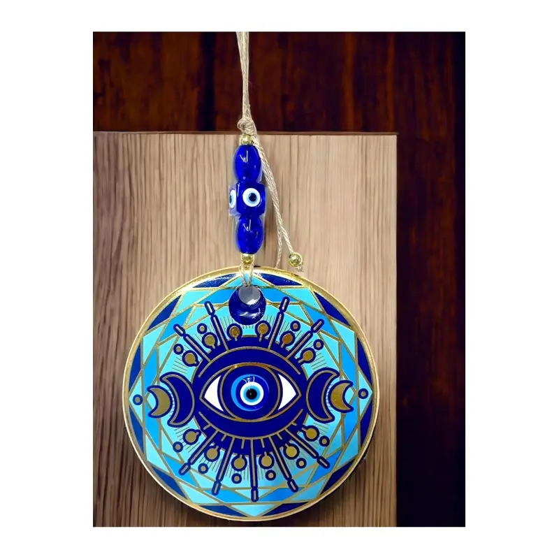 One-Eyed Pyramid Patterned  Glass Wall Ornament