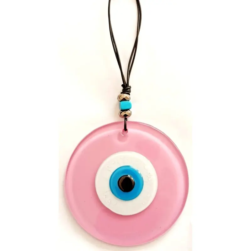 Pink Color Glass Nazar Beaded Handmade Special Design Wall Ornament