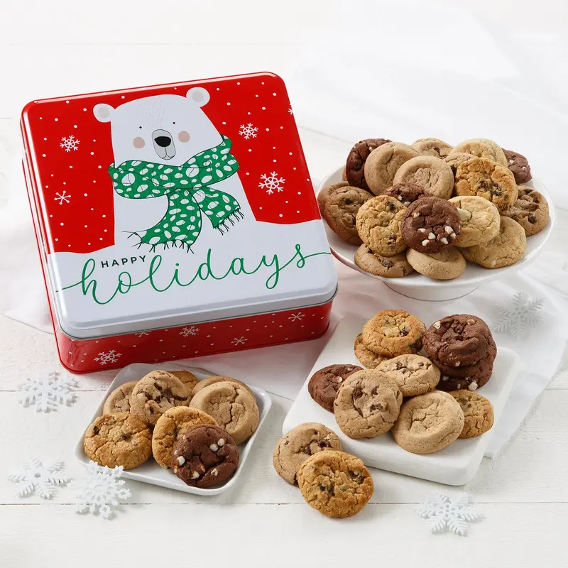Polar Bear 48 Nibblers Bite-Sized Cookies Tin