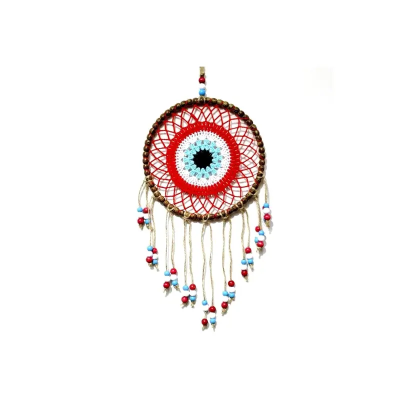 Red Motif Colored Beaded Handmade Wall Ornament