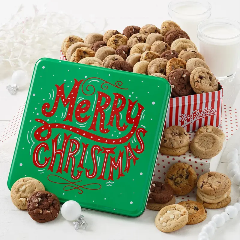 Very Merry 48 Nibblers Bite-Sized Cookies Tin