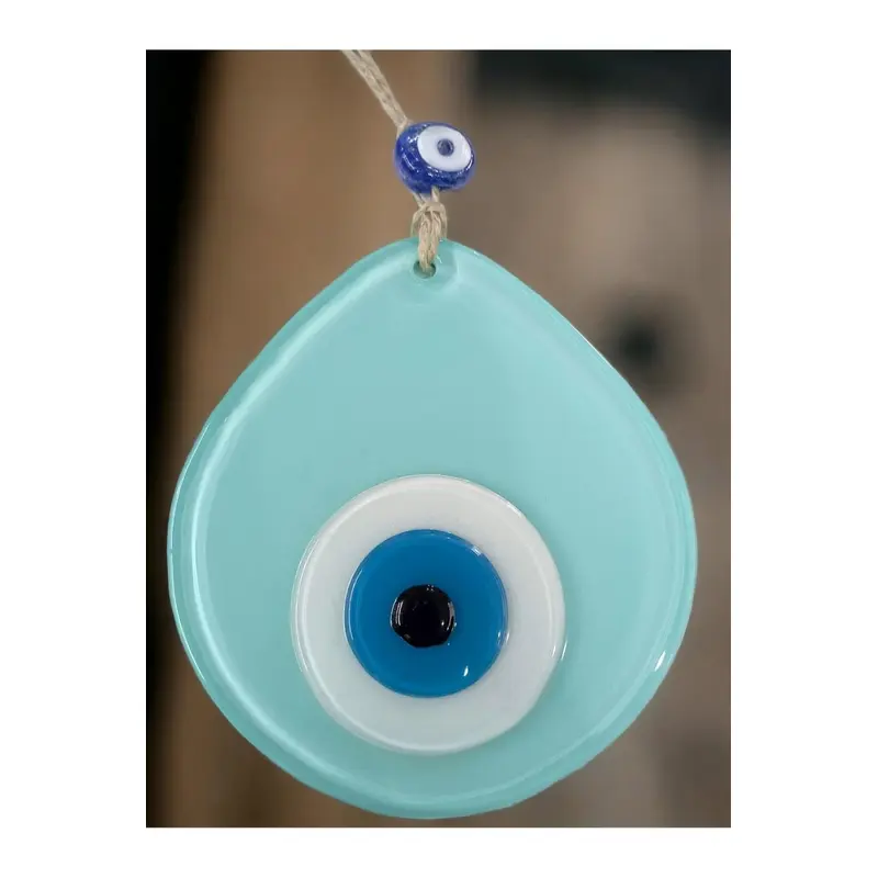 Blue Nazar Beaded Turquoise Color Drop Pattern Handmade Wall Ornament