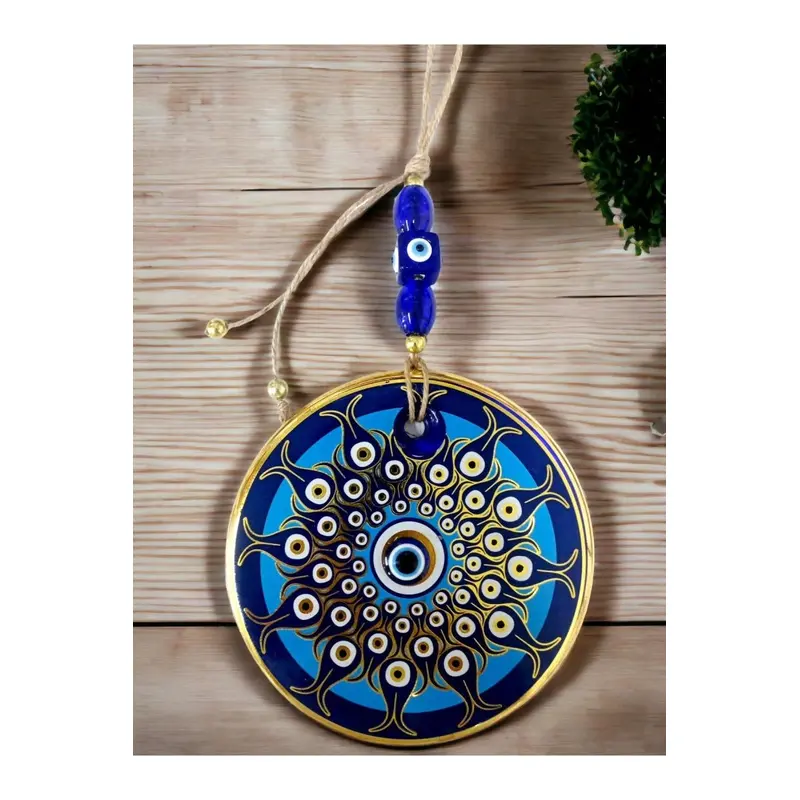 Decorative Pattern Nazar Bead Glass Wall Ornament
