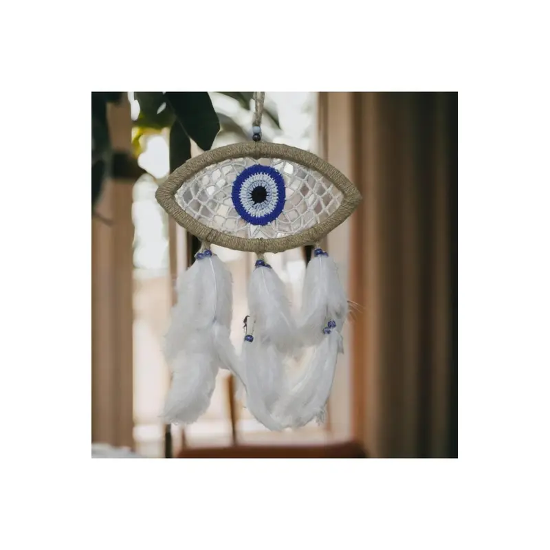 Eye Model Wall Ornament With Nazar Bead Motif Handmade