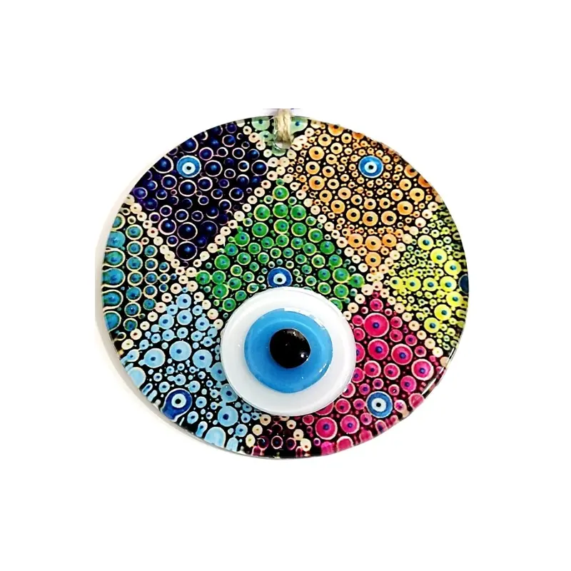 My Peaceful Home Nazar Bead Fusion Glass Wall Ornament