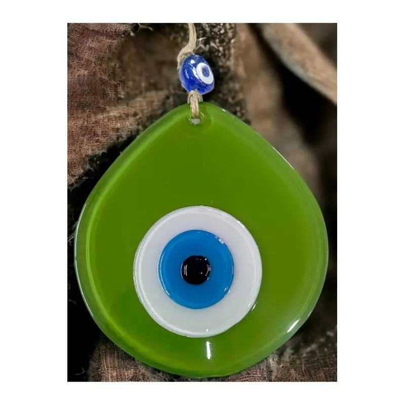 Blue Nazar Beaded Grass Green Color Nazar Beaded Drop Pattern