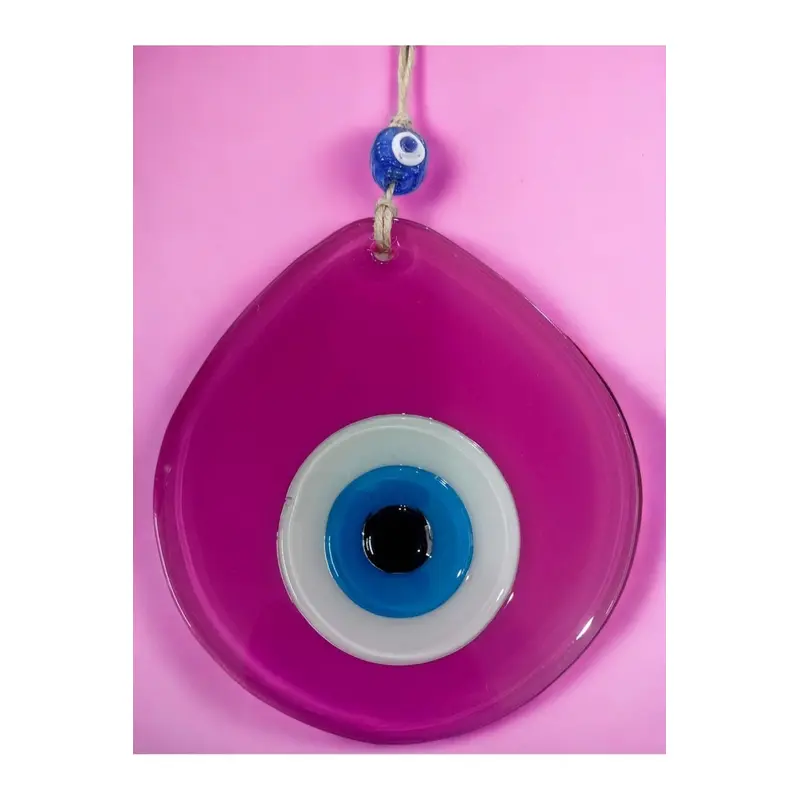 Blue Nazar Beaded Pink Color Drop Pattern Handmade Wall Ornament