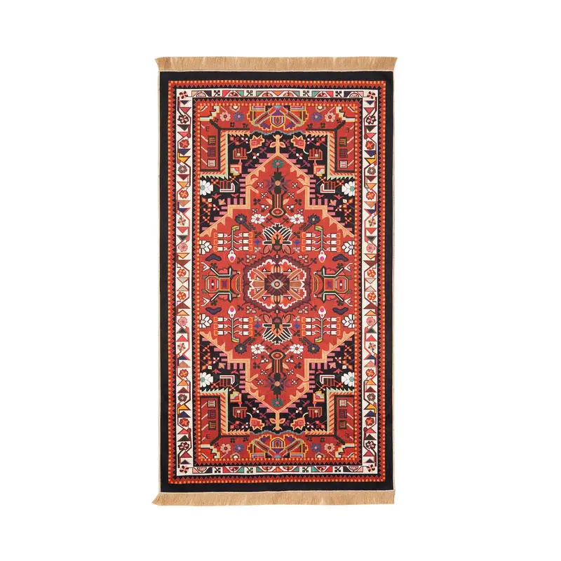 Bursa Ipek | Black Velvet Carpet Prayer Rug