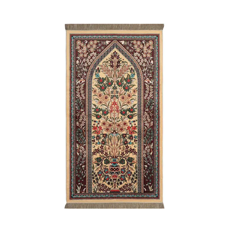Bursa Ipek | Camel Bamboo Carpet Prayer Rug