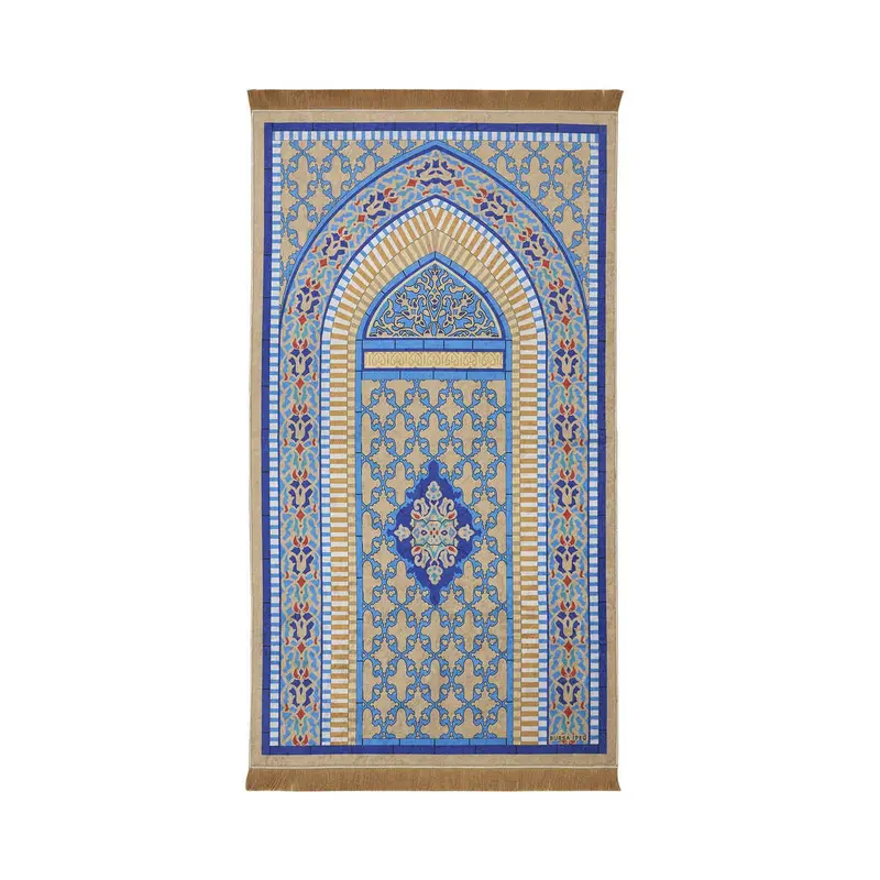 Bursa Ipek | Gold Velvet Carpet Prayer Rug