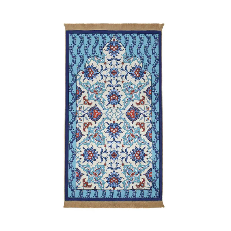 Bursa Ipek | Navy Blue Velvet Carpet Prayer Rug