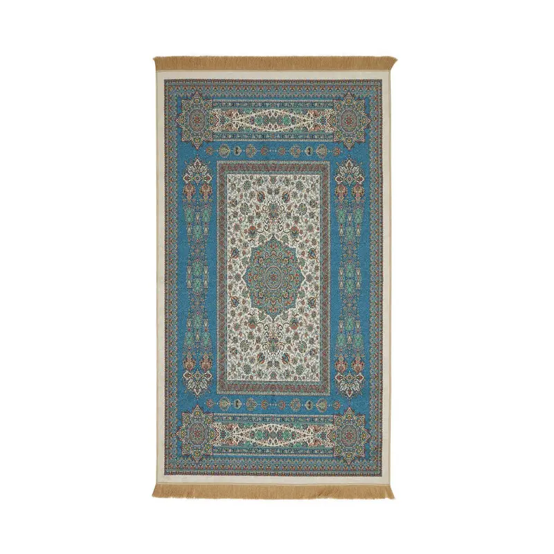 Bursa Ipek | Petrol Blue Velvet Carpet Prayer Rug
