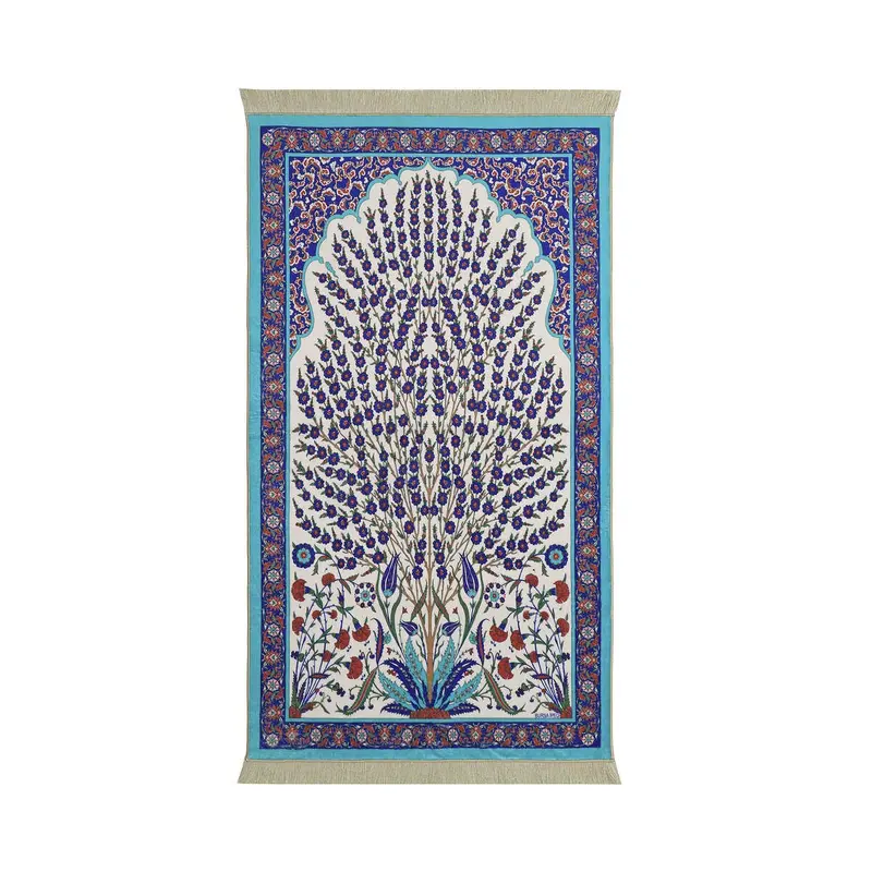 Bursa Ipek | Turquoise Bamboo Carpet Prayer Rug
