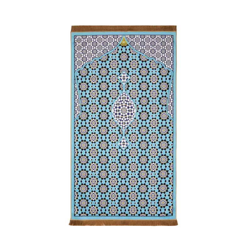 Bursa Ipek | Turquoise Velvet Carpet Prayer Rug