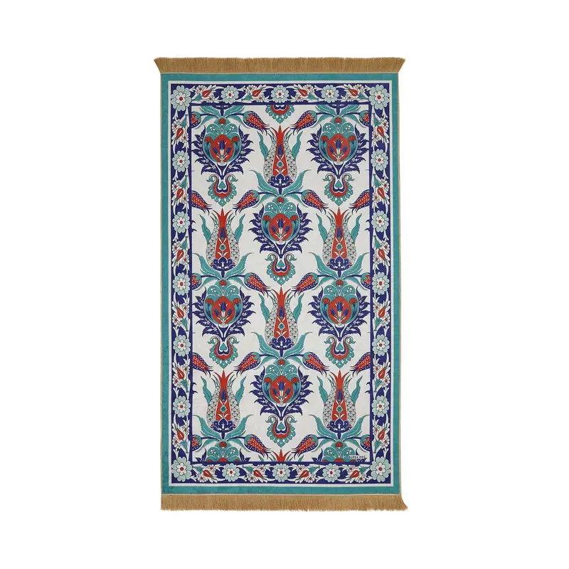 Bursa Ipek | Water Green Velvet Carpet Prayer Rug