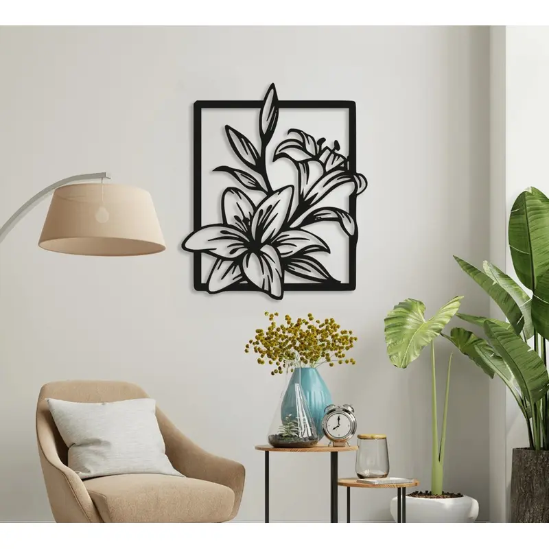 NR Dizayn | Floral Motif Decorative Metal Wall Art