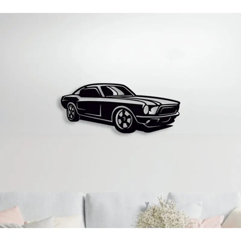 NR Dizayn | Mustang Car Side View Decorative Metal Wall Art