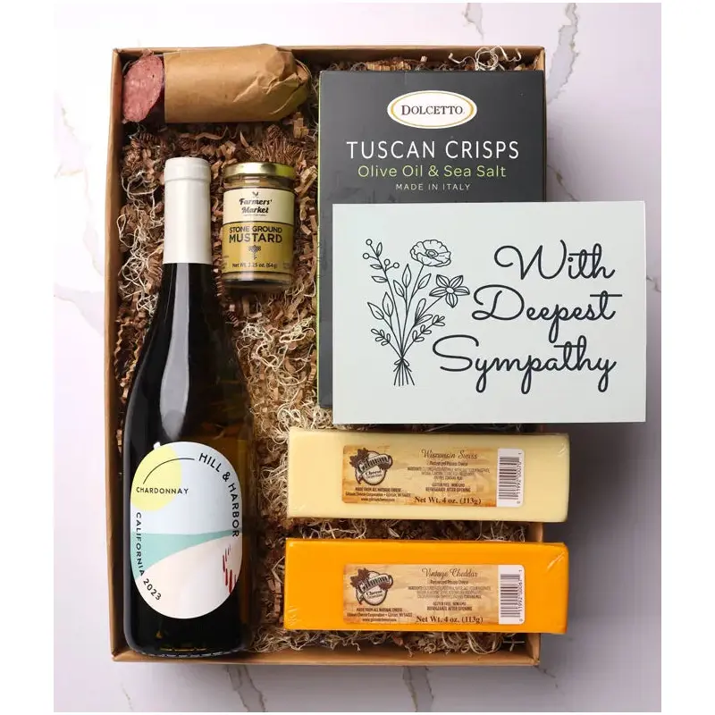 Sympathy Wine & Charcuterie Gift Box