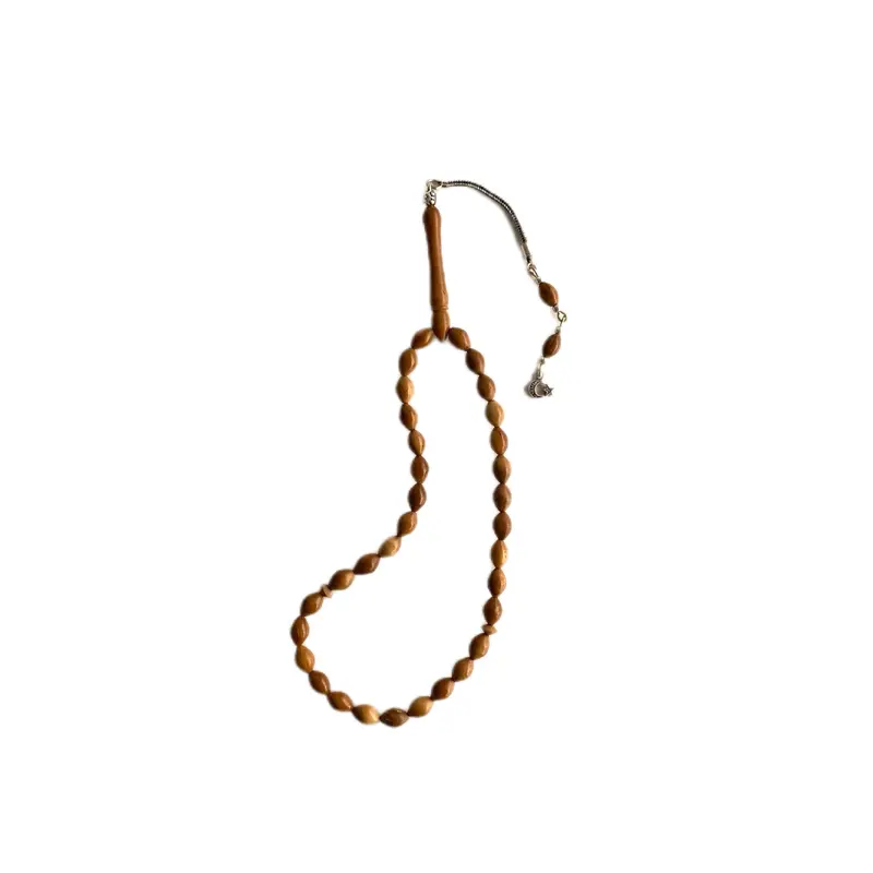 Tesbihevim | Plain Kuka Wood Tasbih with Silver Tassel