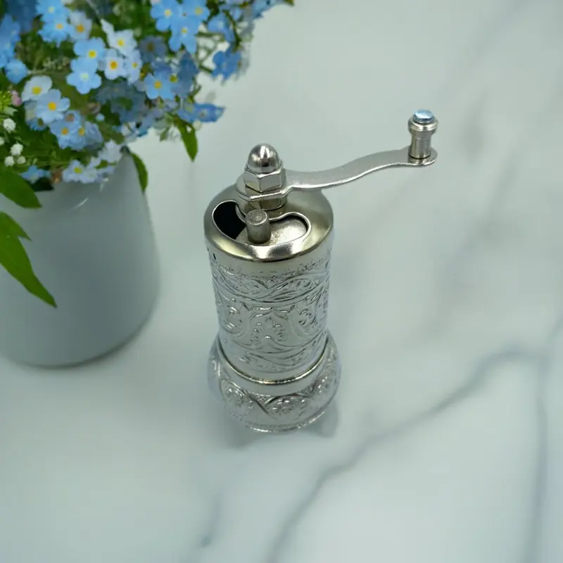 Lavina | Spice/Coffee Grinder Traditional Ottoman Style Copper Silver Color (10 cm)