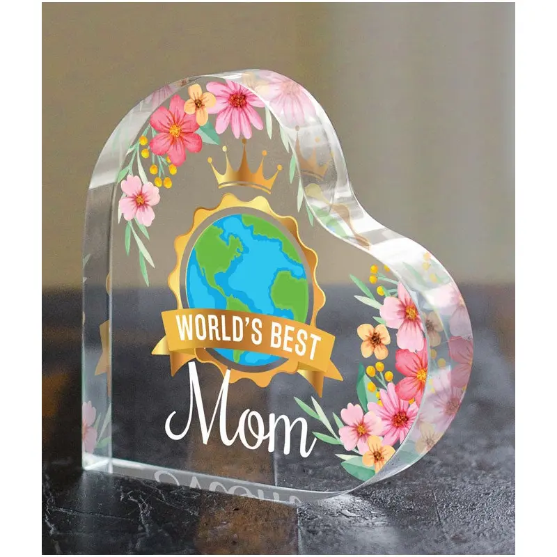 World's Best Mom Acrylic Heart