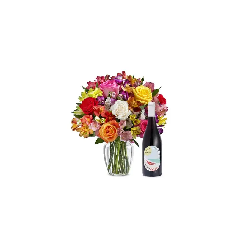 Roses & Lilies with Red Wine