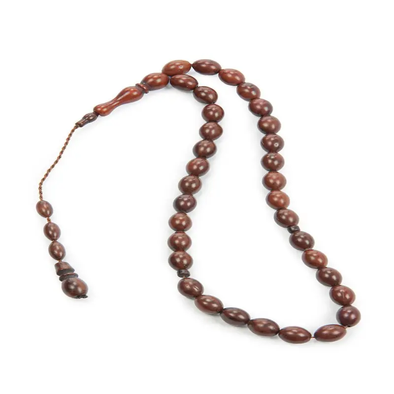 Kuka Wood Tasbih - 33 Beads- 7 mm - Iznik Chubby Beige Model