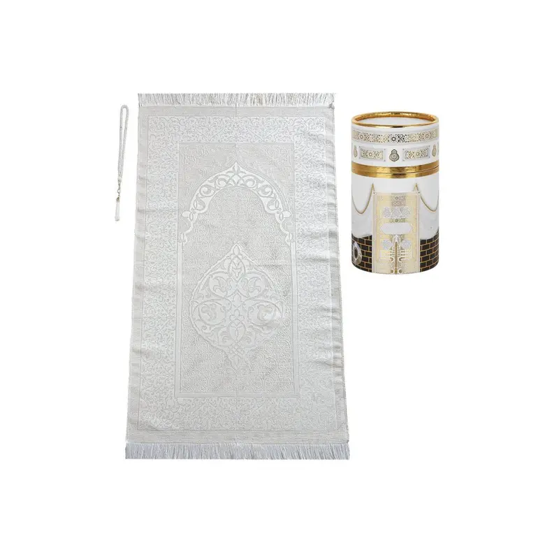 Special Cylinder Boxed Prayer Rug Set White