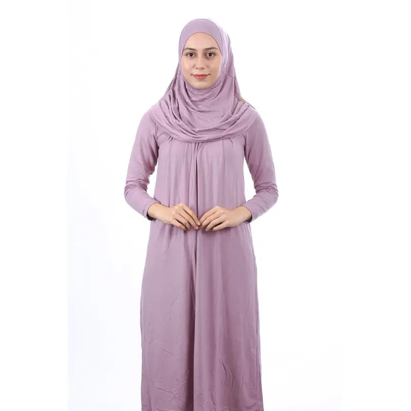 Teenage Size 12-15 Years Dried Rose One Piece Women's Prayer Dress with Headscarf