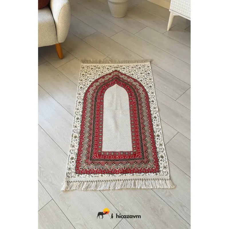 Anatolian Mihrab Design Prayer Rug (Red)